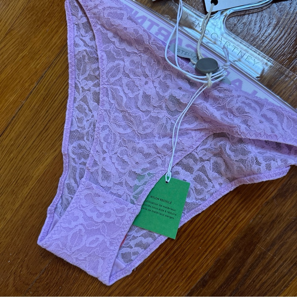 Stella McCartney Comfort Lace with logo, high leg bikini 
Orchid size M - Picture 3 of 6